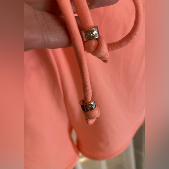 NWOT Guess Romper Bright Peach Sleeveless Strapless Pockets Drawstring Med - Picture 9 of 15